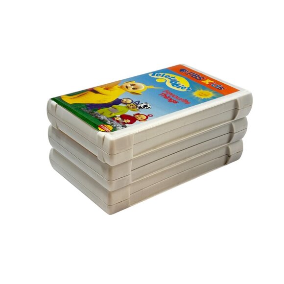 Teletubbies VHS Lot 3 Big Hug Here Come Favourite Things Vintage Hard Shell Case - Picture 4 of 7